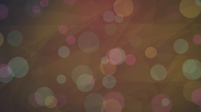 Green geometric abstract background with floating soft circular bokeh