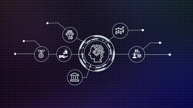 Artificial Intelligence Technology Concept with Neural Network Interface for Machine Learning, Data Analytics and Smart Automation.