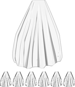 bride veil bridal cartoon. lace tulle, satin ivory, elegant romantic bride veil bridal sign colorful illustration