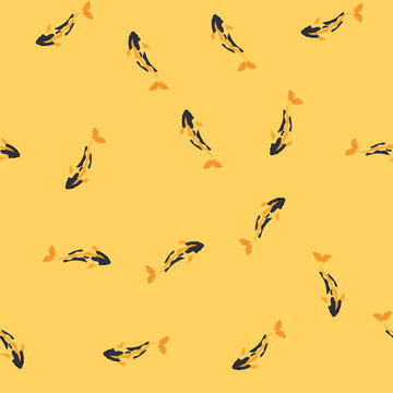 pattern chinese koi fish carp cartoon. japanese pond, asian japan, zen oriental chinese koi fish carp sign. seamless vector illustration