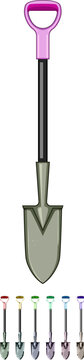garden tree planting shovel cartoon. tool spade, blade earth, transplant hole garden tree planting shovel sign colorful illustration