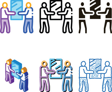people holding glass icon vector. people holding glass sign. diversity color symbol