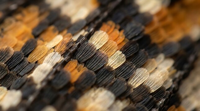 Macro shot of overlapping butterfly wing scales pattern
