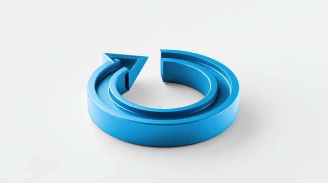 Blue Circular Arrow Symbol on White Background for Reload or Refresh