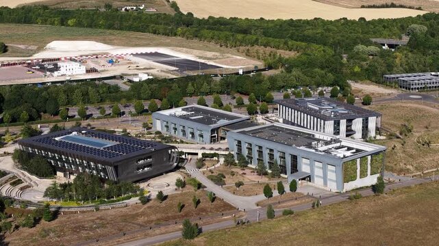 Aerial view of Wellcome Genome Campus research hub