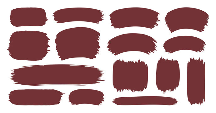 Brushstroke Collection A Set Of Textured Maroon Paint Swatches