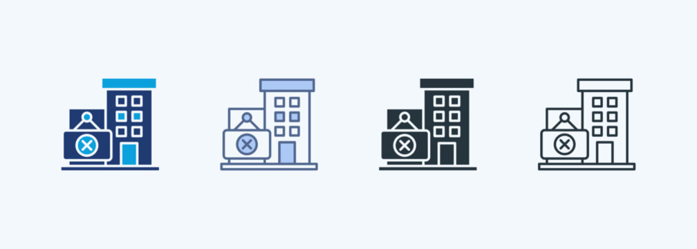 Workplace Closure Multiple Style Icon Collection