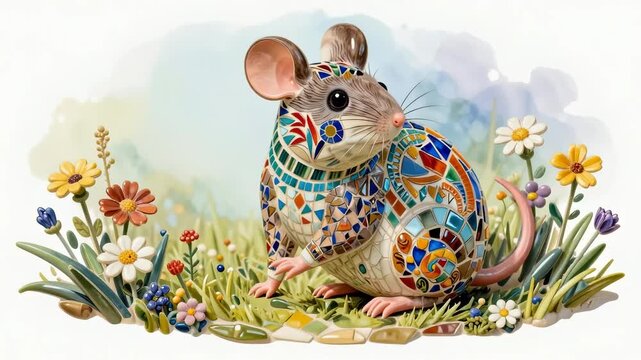 Small Curious Mouse Exploring Natural Habitat Outdoors Close Up
