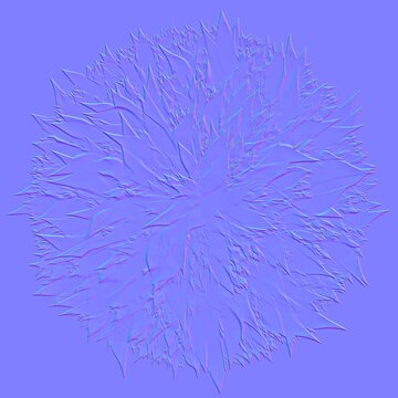 Radial Sharp Leaf Burst Normal Map