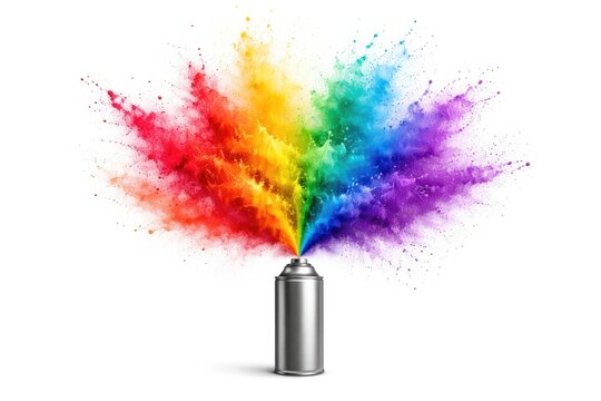 Vibrant spray paint color explosion.