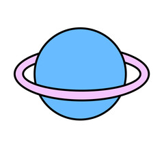 Blue Saturn Planet © Mumu