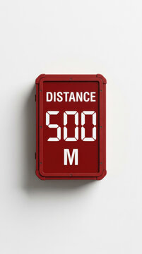 Digital Distance Indicator Showing 500 Meters In A Minimalist Setting