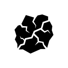 Rock cluster boulder stone geology nature solid black silhouette vector icon © EngAhmedPixel