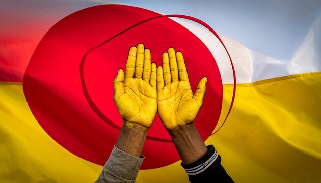 Hands of freedom rising in circles.