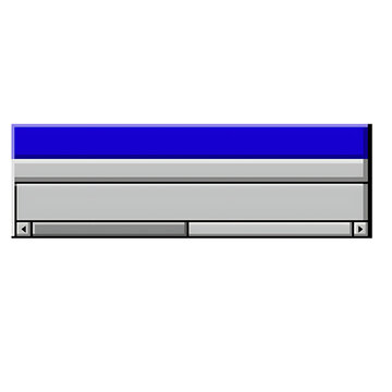 Retro computer desktop application window bar with scrollbar, interface