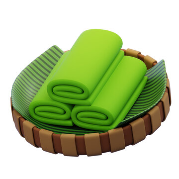 Traditional Indonesian Dadar Gulung 3d Illustration