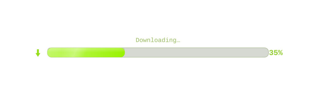 Torrent download progress with piece map. Isolated transparent PNG loading bar overlay for Photoshop and video.