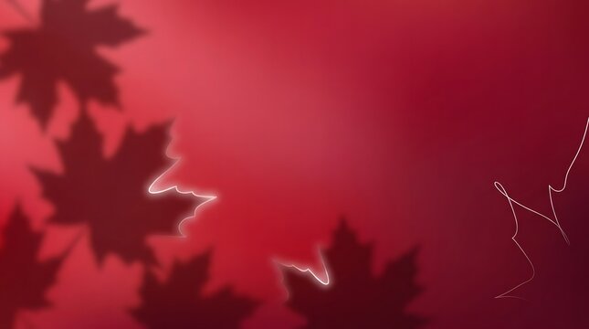 Canadian identity maple leaf silhouettes and abstract lines in red
