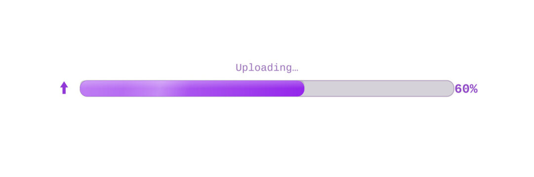 Blockchain transaction confirmation bar. Isolated transparent PNG loading bar overlay for Photoshop and video.
