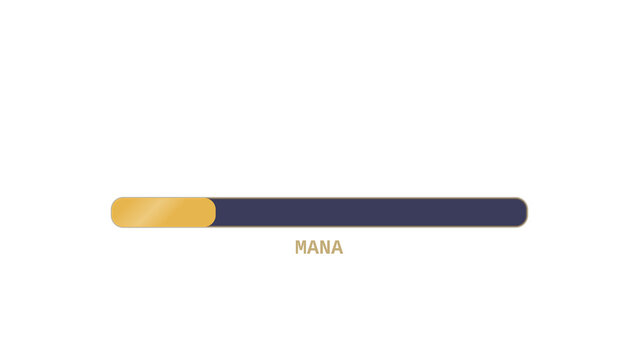 Strategy game resource bar for gold and mana. Isolated transparent PNG loading bar overlay for Photoshop and video.