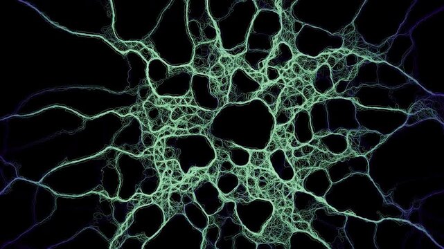 Radial Cyan and Blue Fibrous Network