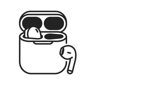 Wireless earbuds in charging case technology accessory for listening