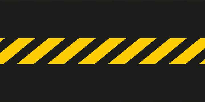 Warning yellow black diagonal stripes line. Safety stripe warning caution hazard danger road vector sign symbol.