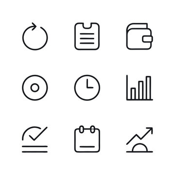 Business people, human resources, office management - thin line web icon set. Outline icons collection. Simple vector illustration