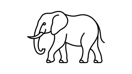 Fototapeta premium Elephant Outline Icon Vector