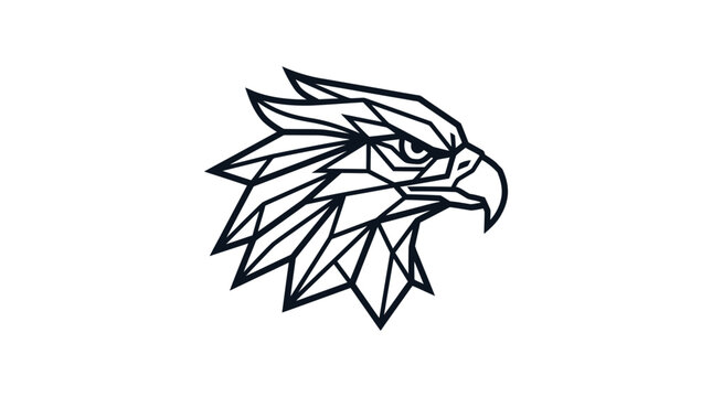 Eagle Head Outline Icon Vector