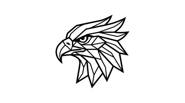 Eagle Head Outline Icon Vector