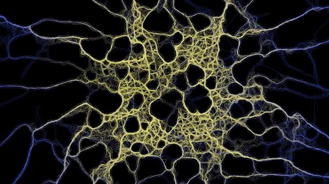 Yellow and Blue Radial Filament Network