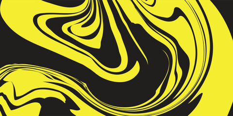 Fototapeta premium Abstract Yellow and Black Liquid Marble Swirl Background with Dynamic Fluid Pattern