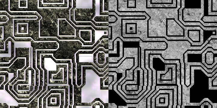 Tech Texture and Roughness Map Comparison View