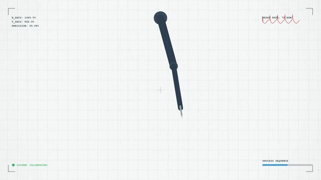 Robotic Arm Drawing Circle on Technical Grid