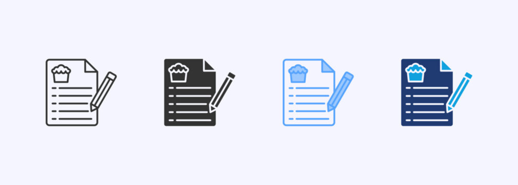 Recipes Icon Set Multiple Style Collection Illustration