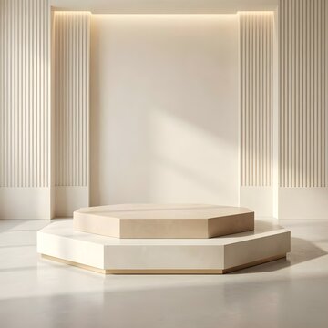 background podium luxury 3d render of a modern interior