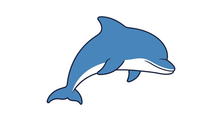 Fototapeta premium Blue Dolphin Illustration Vector Graphic With White Markings