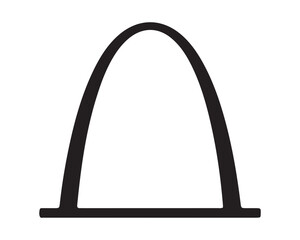 Fototapeta premium PrintA simple black arch shape on a white background