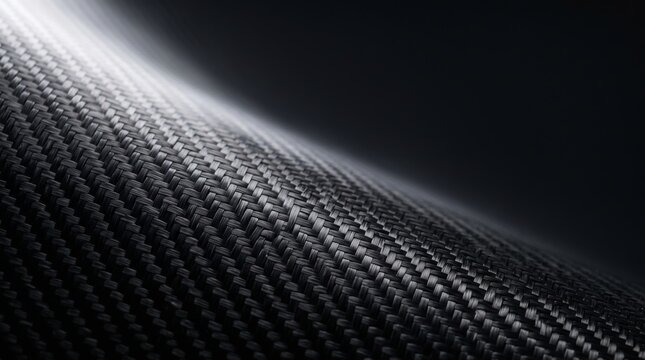 Black woven carbon fiber texture with dark gradient background