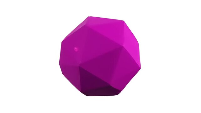 Abstract Geometric Shape Purple Object Isolated White Background.