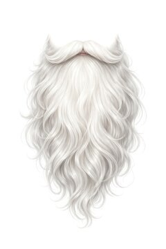Realistic white beard and mustache illustration.