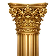 Obraz premium Ornate golden Corinthian column illustration