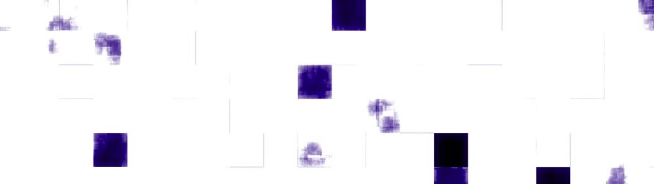 Abstract dark blue squares shifting across white grid background creating dynamic motion visual effect video.