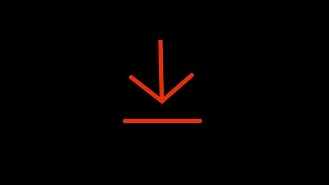 Neon Download Icon Animation with Futuristic Arrow HUD Motion Graphics Overlay