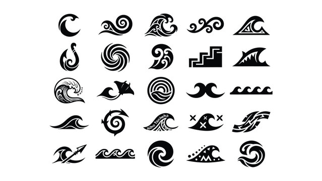 Elegant maori koru patterns collection