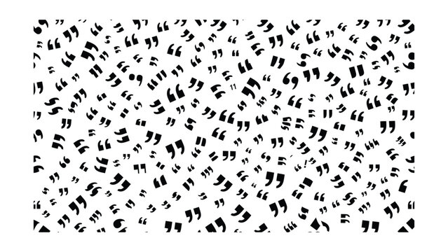 Abstract chaotic pattern of quotes and symbols