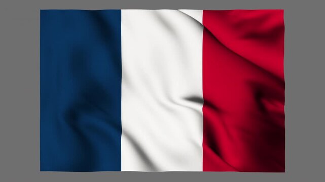 France Waving Flag Alpha Channel Loop