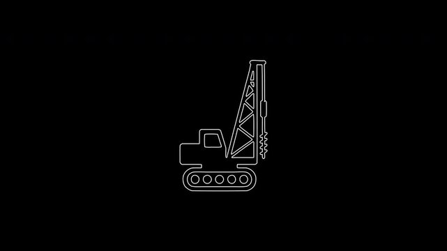 Hydraulic drilling rig machine self drawing animation