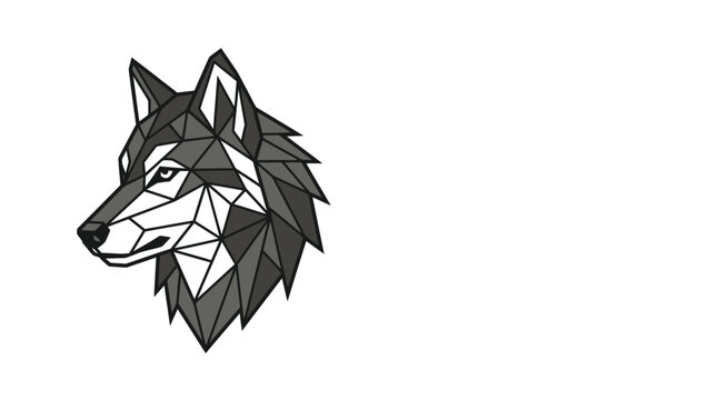 Geometric wolf head abstract polygon art minimalist design
